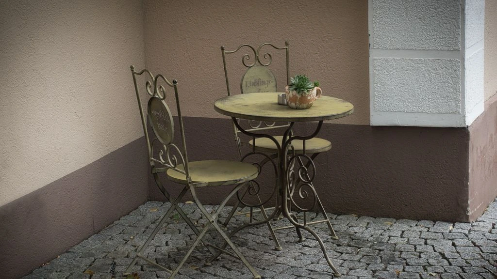 A stone courtyard at a small hotel outside Ronda.
